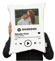 Kişiye Özel Fotoğraflı Spotify Barkodlu Yastık