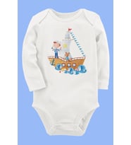 Organik Baskılı Pamuklu Unisex Bebek Body UZUNE242