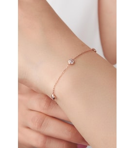 GÜMÜŞ ROSE BEYAZ ZİRKON TAŞLI BİLEKLİK (Rose-Beyaz)