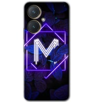 Vivo Y27 Kılıf HD Desen Baskılı Kılıf - Dark Neon Yaprak M Harfi