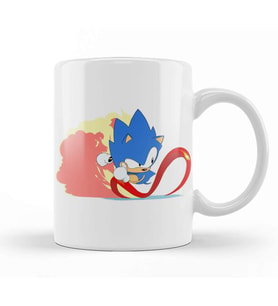 Gotta Go Fast Sonic The Hedgehog Kupa Bardak Porselen