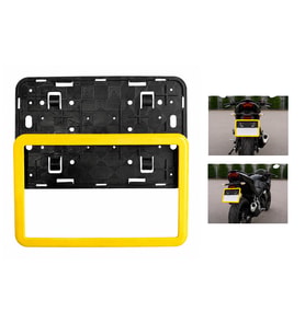 Motosiklet Plakalık 26x17 Cm Sarı Çerçeveli Universal Plaka Altlığı ATV Uyumlu