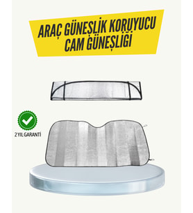 Metalize Reflektörlü Katlanabilir Araç Güneşliği – Yüksek Performanslı Isı Uv Koruması - Lisinya