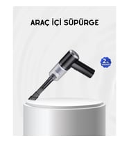 Mey İthalat® Kablosuz El Süpürgesi – Araç İçi Temizlik İçin 5500PA Güçlü Emiş, USB Şarjlı