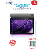 2 ADET Vorcom QuartzPro QuartzLITE 10.1" Tablet Tam Uyumlu Ekran Koruyucu Cam Nano HD Esnek Kırılmaz