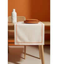 Turuncu Biyeli Krem Runner 50×130 cm