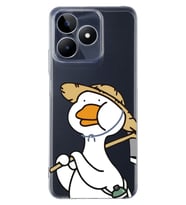 Realme C53 Uyumlu Ördek Desenli Şeffaf Telefon Kılıfı