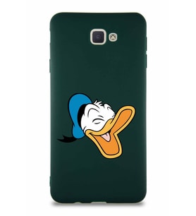 Samsung Galaxy J7 Prime Soft Premier Kapak Donald Duck-E Tasarımlı Silikon Kılıf - Yeşil (Şeffaf)