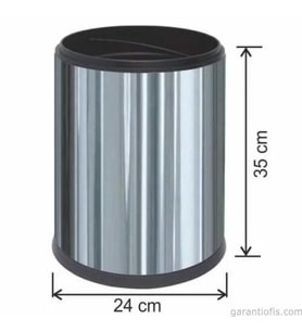 Garanti Metal 1417  Ofis Tipi Paslanmaz Krom Çöp Kovası (12 Litre)