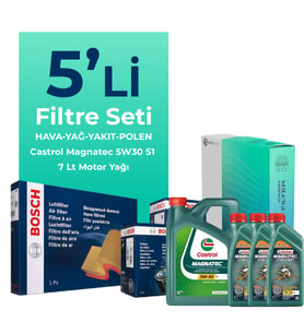 BOSCH Fiat Ducato 2.3 Dizel Filtre Bakım Seti Castrol Motor Yağlı (2006-2014) 5 Li