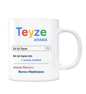 Kişiye Özel İsimli Arama Motoru Kupa Bardak - Teyze