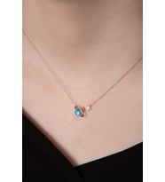 925 Ayar Opal Taşlı Gezegen Gümüş Kolye