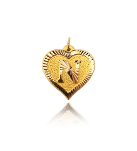 0.25 Gram 14 Ayar N Harfi Kalp Kolye Ucu