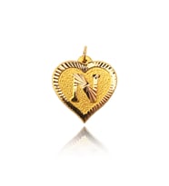 0.25 Gram 14 Ayar N Harfi Kalp Kolye Ucu
