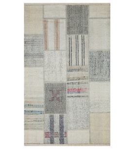 Bespoky Eberndorf Mavi Patchwork Pamuklu El Dokuması Alan Halısı