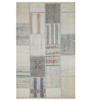 Bespoky Eberndorf Mavi Patchwork Pamuklu El Dokuması Alan Halısı