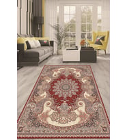 Dijital Kaymaz Taban Yıkanabilir Modern Renkli Salon Halısı Mutfak Halısı Yolluk ND-HT-591 (Kırmızı)