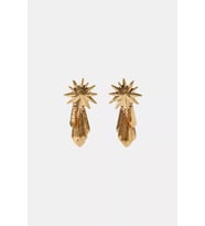 Güneş Detaylı Gold Statement Küpe – Modern Şık Kadın Küpe