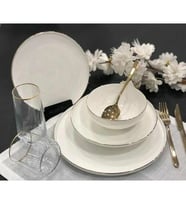 Roy King Gold Slender 24 Parça Porselen Yemek Takımı DSN 045 