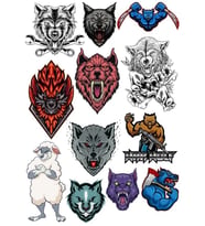 Kurt Wolf Sticker Set-3 13 Parça Telefon, Tablet, Defter, Laptop Sticker