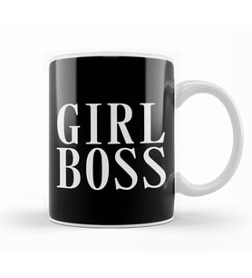 Feminist Girl Boss Slogan Kupa Bardak Porselen
