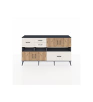 Arges Konsol 5 Raflı 4 Çekmeceli 4 Kapaklı 176x30x99 Antrasit-Çam/Aytaşı