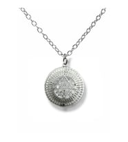 Sri Yantra Sembolü Unisex Kolye – 60 cm Zincirli, Spiritüel Tasarım (Gümüş)
