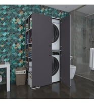 Kenzlife çamaşır-kurutma makinesi dolabı kapaklı fedyenka sol gri 180*090*60 banyo arkalıksız (Karışık)