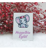 Hayaller Dükkanı 30 Adet Ahşap Magnet Fil Baskılı Kız Bebek Magnetleri Bebek Şekeri