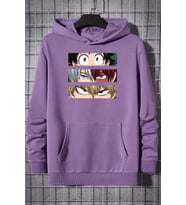Unisex Makima Hugging Denji Baskılı Sweatshirt (Lila)