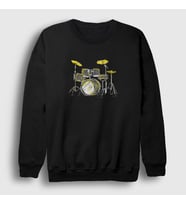 Presmono Unisex Siyah Music Drums Bateri Sweatshirt 372077tt