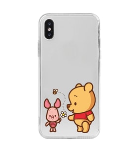 Iphone XS MAX Uyumlu Pooh & Piglet Tasarımlı Şeffaf Telefon Kılıfı