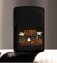 BK Gift Happy Halloween Tasarımlı Renkli Baskılı Siyah Benzinli Metal Çakmak-4