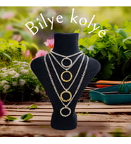 Çelik Kolye Özel Tasarım Rulman (Unisex) Ölçü 55cm (Gold)