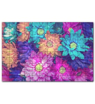 Cakapuzzle Rengarenk Taç Yapraklı Çiçekler Bir Arada Puzzle Yapboz MDF (Ahşap) (120 Parça)