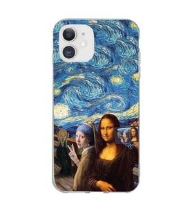 Iphone 11 Uyumlu Sanatsal Vintage Tasarımlı Şeffaf Telefon Kılıfı
