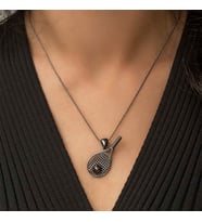 Gümüş Tenis Raketi Unisex Kolye