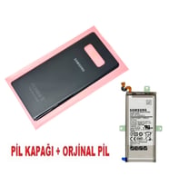 Tkgz Samsung Galaxy NOTE 8 Arka Pil Batarya Kapağı + PİL (CAM) SİYAH