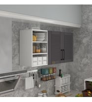 Kenzlife hazır mutfak dolabı kestane90 gri mod2 90*120*32 mebran kapak suntalam gövde (Karışık)