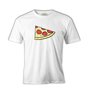 Dilim Pizza Beyaz Erkek Tshirt