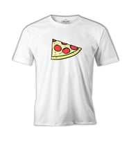 Dilim Pizza Beyaz Erkek Tshirt