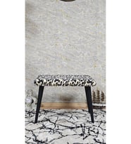 Siyah Metal Puf Bench Tabure Antre Puf