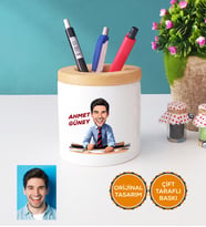 Bankacı Kalemlik Erkek Bankacıya Hediye (Beyaz)