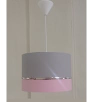 Gri Pembe Kumaş Kaplama Salon Yatak Odası Çocuk Odası Genç Ve Bebek Odası Avize Aydınlatma Sarkıt (A.Pembe)
