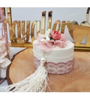 Hayaller Dükkanı 30 Adet Dantelli Flok Kutu Nikah Şekeri