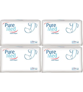 Puremed Yetişkin Bezi Bel Bantlı Tekstil Yüzey M - Orta - Medium 120 Adet (4PK*30)
