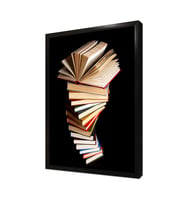 Kitap Kulesi Çerçeveli Mdf Tablo