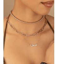 Kişiye Özel Queen Yazı Kolye 925K Gümüş (Rose)