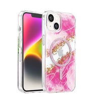 İphone 14 Lotus Simli Kapak - Pembe