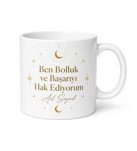 İsme Özel Manifestasyon Yazılı Kupa Bardak Kişiye Özel Hediye